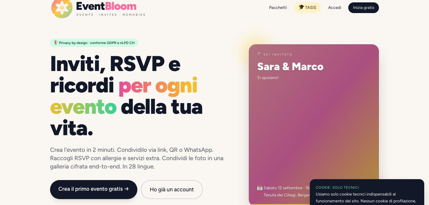 EventBloom — progetto