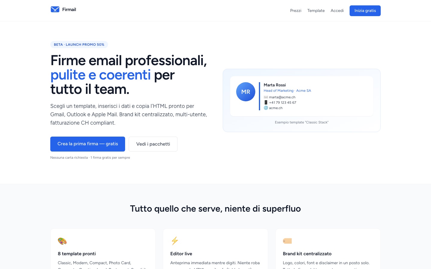 Firmail — progetto